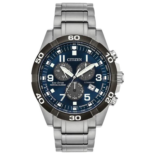 Reloj Citizen Eco-Drive con calendario perpetuo y resistencia al agua de 100m