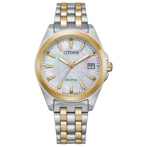 Citizen Peyten EO1224-54D - reloj bicolor para mujer con esfera madre perla y cristal de zafiro