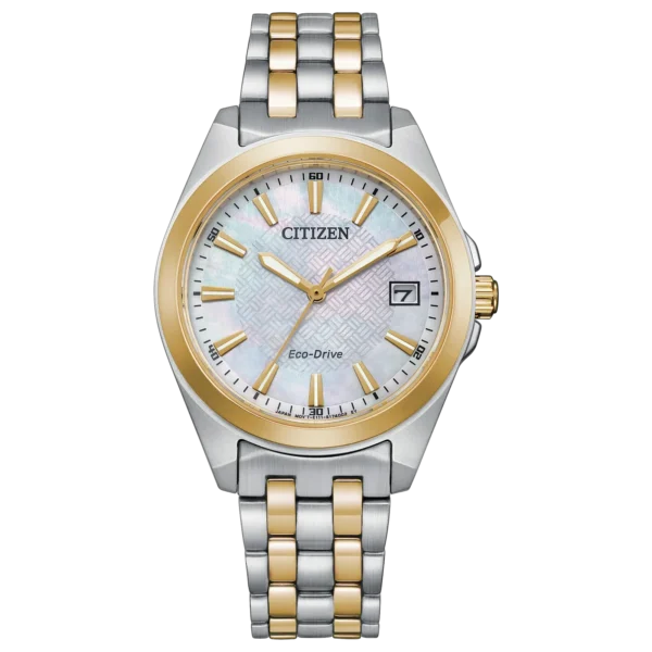 Citizen Peyten EO1224-54D - reloj bicolor para mujer con esfera madre perla y cristal de zafiro