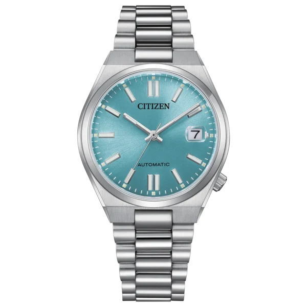 Citizen TSUYOSA NJ0200-50L - reloj automático compacto con esfera azul hielo y cristal de zafiro