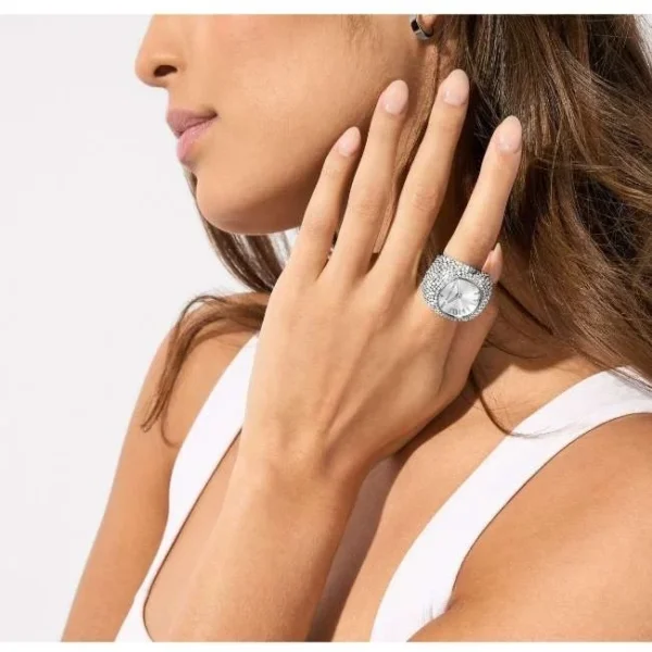 Anillo reloj Michael Kors MK4848 para mujer, accesorio elegante y funcional con dial plateado