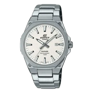 Casio EFR-S108D-7AVUDF - reloj deportivo delgado con cristal de zafiro y esfera blanca