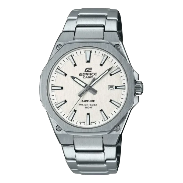 Casio EFR-S108D-7AVUDF - reloj deportivo delgado con cristal de zafiro y esfera blanca