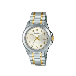 Casio MTP-1215SG-7B3DF - reloj clásico bicolor para hombre con calendario y esfera plateada