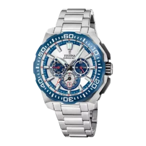 Reloj Festina Chrono Bike F20724/1 con esfera plateada y correa metálica – Mundo Reloj Barranquilla