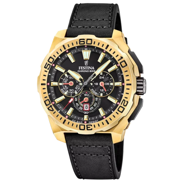 Reloj Festina Chrono Bike F20728/3 con esfera negra y correa de cuero – Mundo Reloj Barranquilla