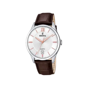 Reloj Festina F20426/4 con esfera blanca y correa de cuero marrón – Mundo Reloj Barranquilla