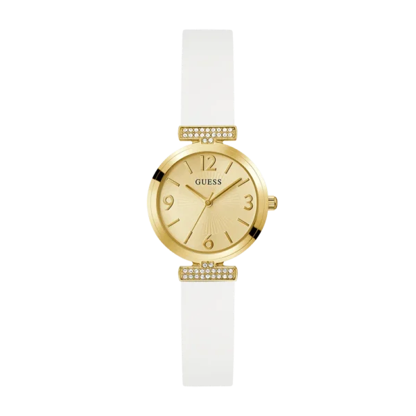 Reloj GUESS Array GW0912L2 para mujer en dorado y blanco, a la venta en Mundo Reloj Barranquilla