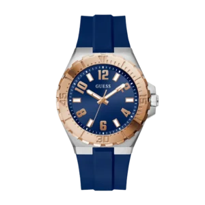 Reloj Guess GW0906G3 Nova para hombre, esfera azul, bicolor y correa de silicona, disponible en Mundo Reloj
