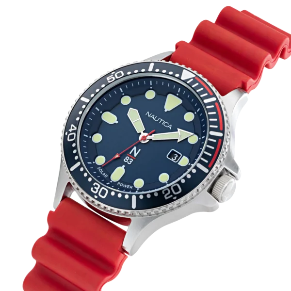 Detalle del dial azul con luminiscencia del reloj Cocoa Beach NAPCBS301 – comprar en Colombia