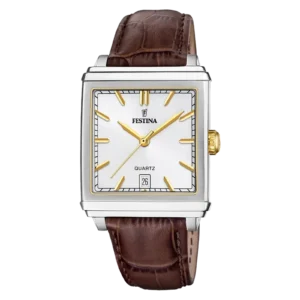 Reloj Festina On The Square F20681/4 rectangular para hombre, con correa de cuero, en Mundo Reloj Barranquilla.