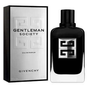 Caja y botella del perfume amaderado Givenchy Gentleman Society, compra segura con envío a toda Colombia