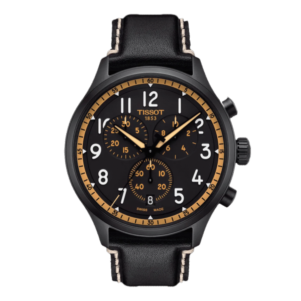 Reloj Tissot Chrono XL Vintage 45mm negro con correa de cuero – Mundo Reloj Barranquilla