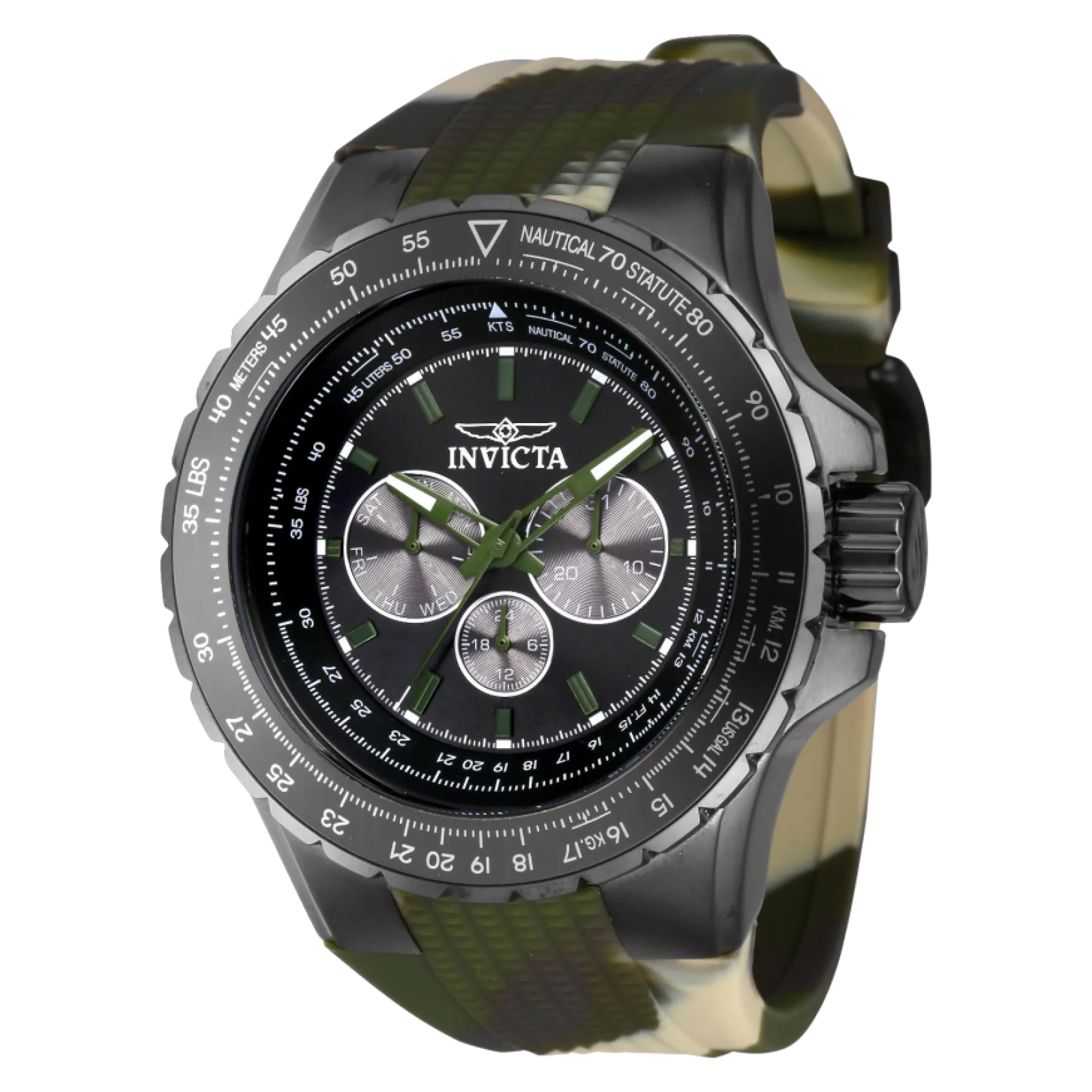 Reloj Invicta Aviator 39307 cronógrafo camuflado silicona verde – Mundo Reloj Barranquilla