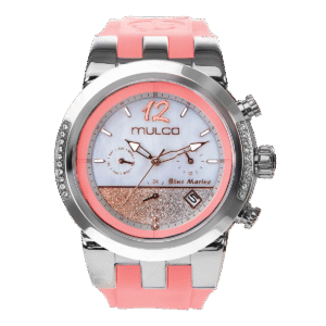 Reloj Mulco MW-5-4721-083 con correa rosa y caja plateada – Mundo Reloj Barranquilla