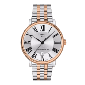 Reloj Tissot Carson Powermatic 80 bicolor esfera plateada – Mundo Reloj Barranquilla