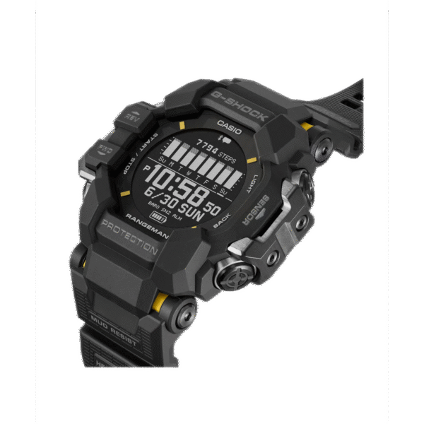 Pantalla MIP LCD de Rangeman mostrando sensores profesionales de navegación y frecuencia cardíaca