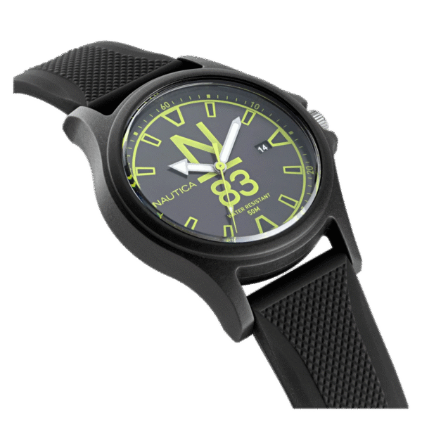 Reloj con dial verde y correa negra – Relojes Colombia