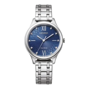 Reloj Citizen EM0500‑73L para mujer con dial azul y correa de acero inoxidable