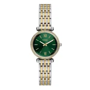 Reloj Fossil ES5439 de mujer en acero dos tonos con esfera verde, vista frontal
