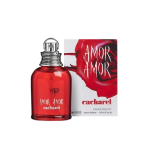 Perfume Cacharel Amor Amor 100ml junto a su caja original roja