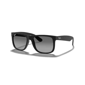 Gafas Ray‑Ban RB4165L 622T3 con montura negra mate y lentes gris degradado polarizadas