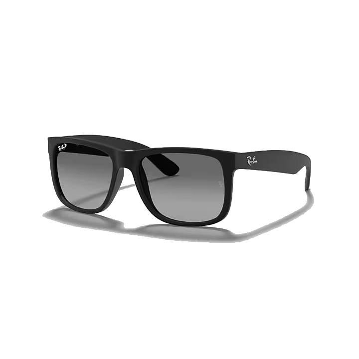 Gafas Ray‑Ban RB4165L 622T3 con montura negra mate y lentes gris degradado polarizadas