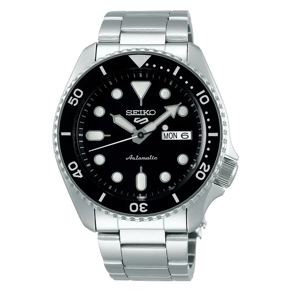 Reloj Seiko 5 Sports SRPD55K1 automático con esfera negra y correa de acero
