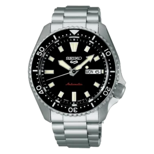Seiko 5 Sports SRPL85K1 automático con esfera negra sunburst y bisel brillante