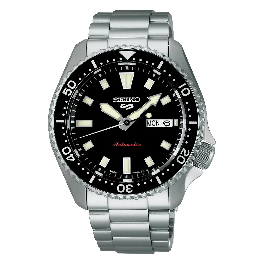 Seiko 5 Sports SRPL85K1 automático con esfera negra sunburst y bisel brillante