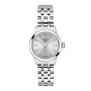 Tissot Classic Dream 28mm T129.210.11.031.00 con esfera plateada y brazalete de acero