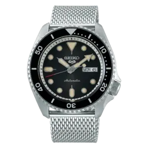Seiko 5 Sports SRPD73K1 automático con esfera negra y brazalete de acero